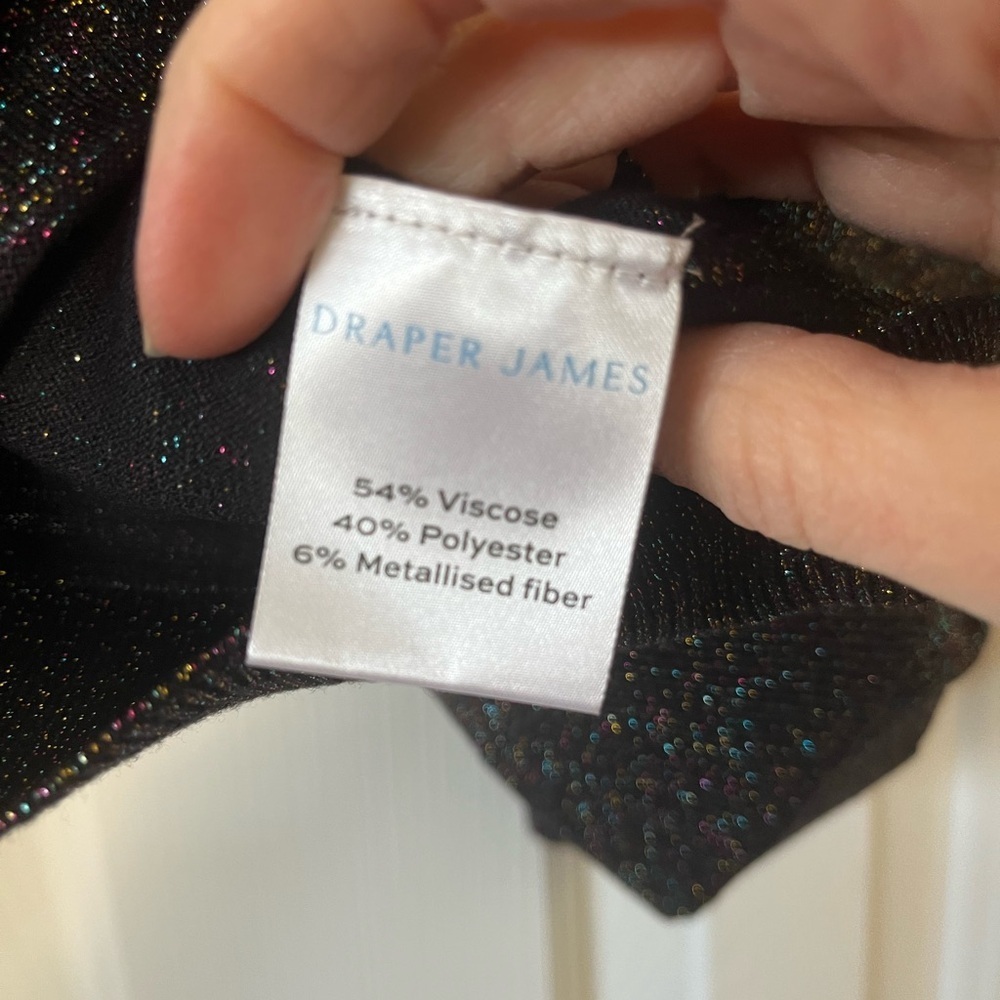Draper James black sweater with rainbow sparkle and bow on back size XS - Picture 8 of 11